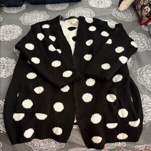 Anthropologie Black and White Polka Dot Sweater